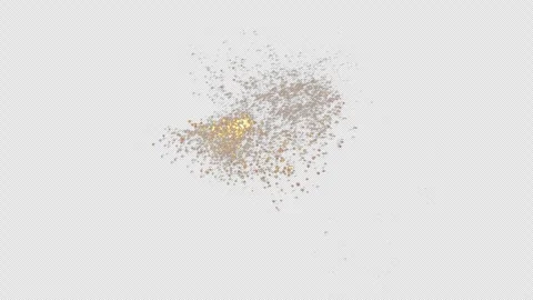 Golden Blast spark particles Explosion bursting Animation on alpha background. Video stock 321714046