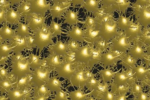 Golden Blots Seamless 3D Background on Black Stock Illustration