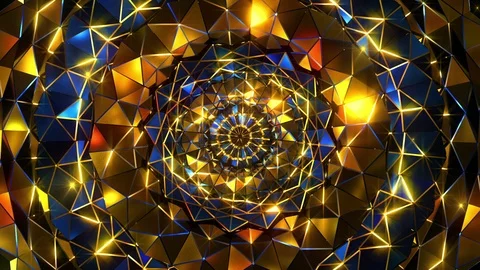 Golden Blue Mosaic Stock Footage 102428056