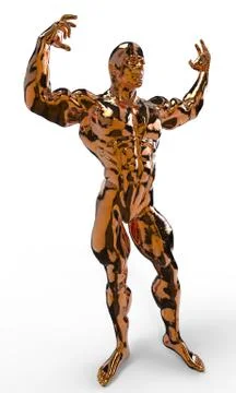 Golden bodybuilder Stock Illustration