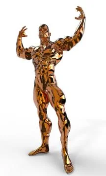 Golden bodybuilder Illustrazione stock