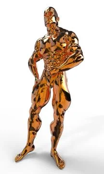 Golden bodybuilder Иллюстрация