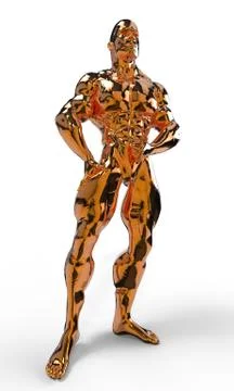 Golden bodybuilder Stock-Illustration