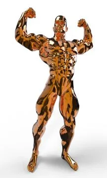 Golden bodybuilder Stock Illustration