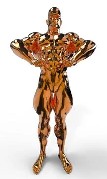 Golden bodybuilder Stock-Illustration