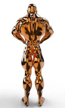 Golden bodybuilder 库存插图
