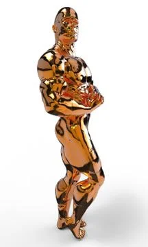 Golden bodybuilder Illustration
