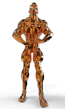 Golden bodybuilder Stockillustratie