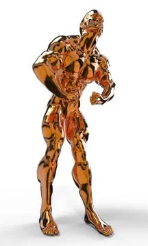 Golden bodybuilder Stock Illustration