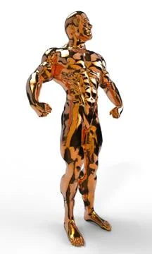Golden bodybuilder Stock Illustration