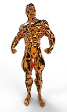 Golden bodybuilder Stock-Illustration