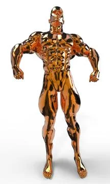 Golden bodybuilder Illustrazione stock