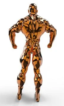 Golden bodybuilder Stock Illustration