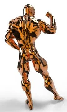 Golden bodybuilder Illustration