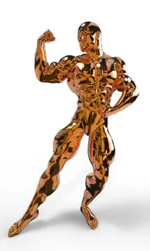 Golden bodybuilder Illustrazione stock
