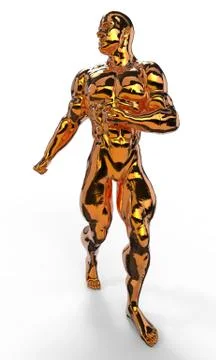Golden bodybuilder Illustrazione stock