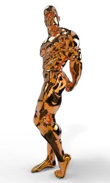 Golden bodybuilder Illustrazione stock