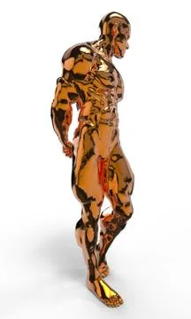 Golden bodybuilder Stock Illustration
