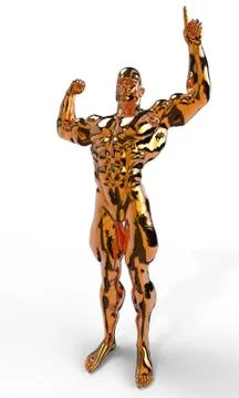 Golden bodybuilder Stock Illustration