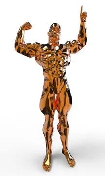 Golden bodybuilder Illustrazione stock