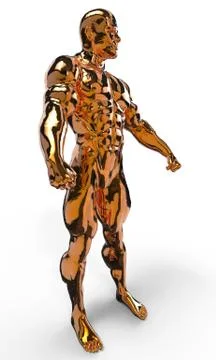 Golden bodybuilder 库存插图