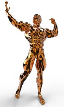 Golden bodybuilder Stock Illustration