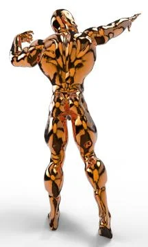 Golden bodybuilder Illustrazione stock