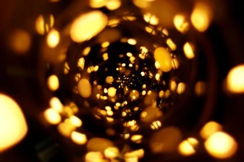 The golden bokeh blurred abstract pattern background. Stock Photos