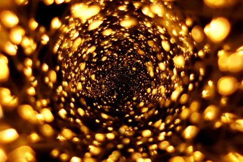 The golden bokeh blurred abstract pattern background. Stock Photos