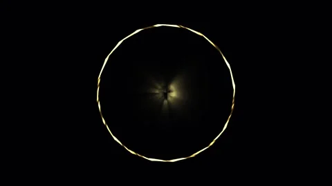 Golden Bokeh Circles Pulsating with Light on Black Background Cinematic Motio Video stock 342517357