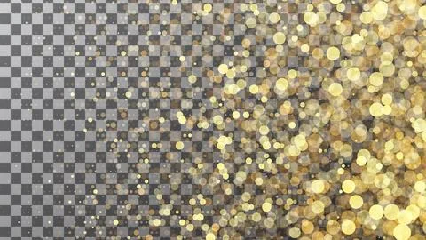 Golden bokeh effect with a transparent background creating a vibrant and fe.. Stock Illustration