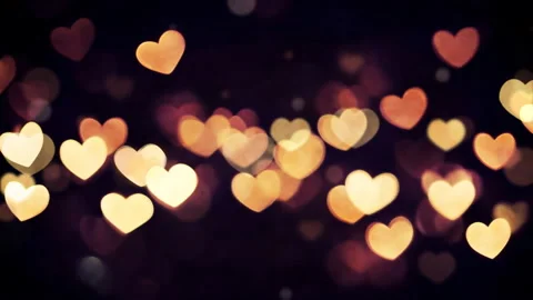 Golden Bokeh Hearts Background Loop Warm Glowing Lights Motion Love Stock Footage 341818712
