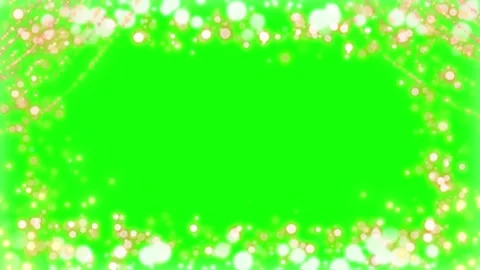 Golden bokeh light frame overlay on green screen background for video editing Vidéo 341907413