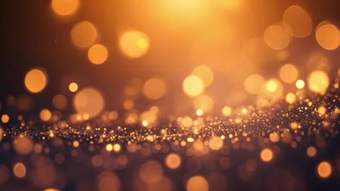 Golden Bokeh Light Particles Smooth Zoom Background for Elegant and Festive Stock Footage 313533882