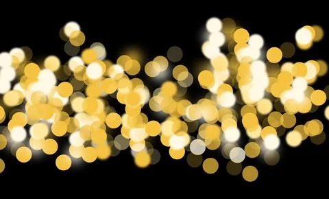 Golden bokeh lights in a festive pattern, creating a magical atmosphere with Stock Illustration