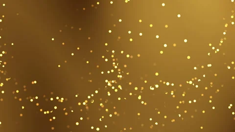 Golden bokeh particles create a festive background of shiny bright glowing metal Stock Footage 342405870