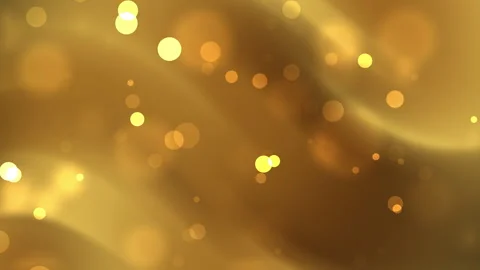Golden bokeh particles dance in this bright abstract background of glowing light Stock Footage 342406227