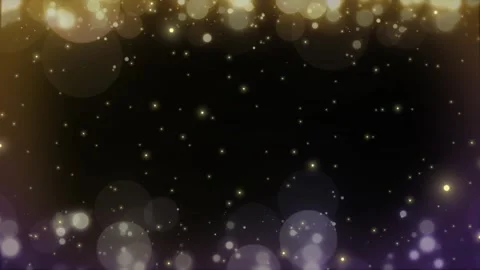 Golden bokeh particles floating against dark background abstract festive motion Video stock 345329202