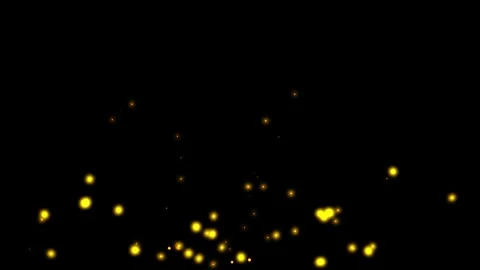 Golden Bokeh Particles Floating on Black Background for Compositing Vídeos de archivo 333625422