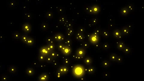 Golden Bokeh Particles Floating on Black Background for Compositing Vídeos de archivo 333625734