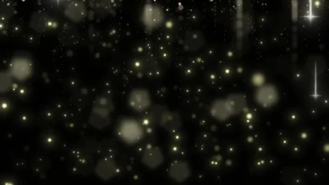 Golden bokeh particles floating downward against dark background motion graphic Vídeos de archivo 343839371