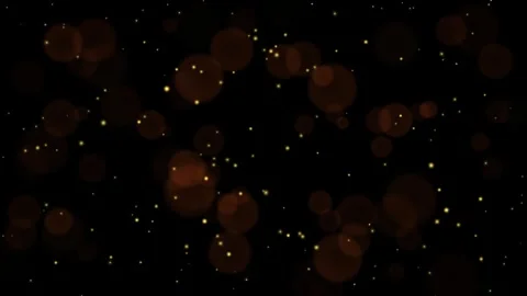 Golden Bokeh Particles Floating Light Orbs Motion Loop Video Screen Stock Footage 344602493