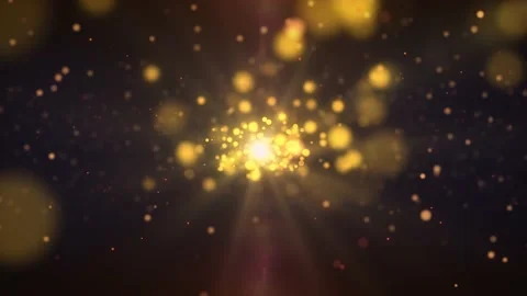 Golden Bokeh Particles Fly Through Stock Footage 201221961