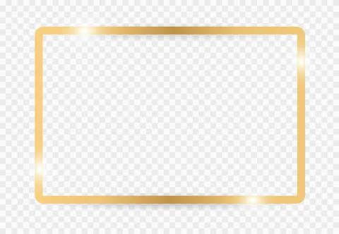 Golden border frame with light shadow and light affects Stock Illustration