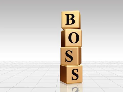 Golden boss with reflection Stock Illustration