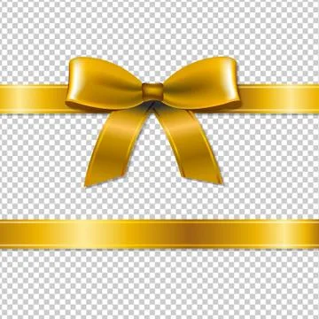 Golden Bow Isolated Stock Illustration