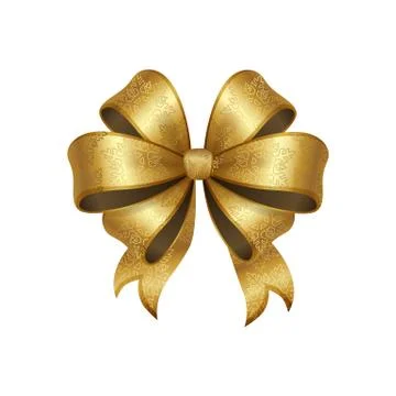 Golden Bow Knot with Five Loop Vector Illustration Stock Illustration