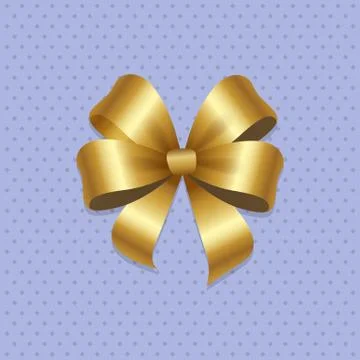Golden Bow Knot with Four Loop Vector Illustration Stock Illustration