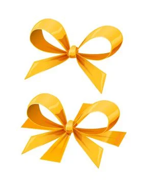 Golden bow. Vector illustration. Stock Illustration