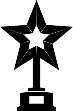 Golden bowl icon in the shape of a star, black silhouette. Stock Illustration